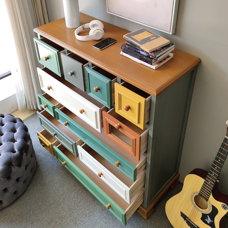 Cómoda de almacenamiento de madera artificial, cómoda vintage con cajones