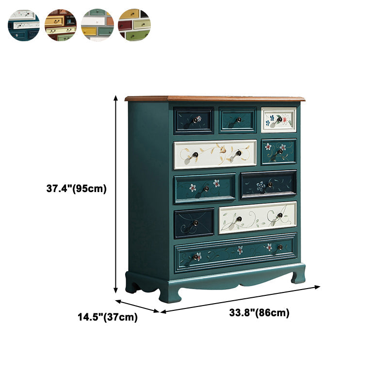 Cómoda de almacenamiento de madera artificial, cómoda vintage con cajones