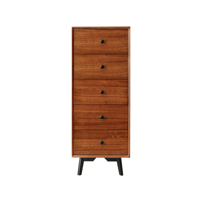 16" W Vertical Wooden Lingerie Chest Modern Storage Chest Dresser with Drawers 15.7"L x 15.7"W x 38.2"H Nut-Brown Clearhalo 'Bedroom Furniture' 'Dressers & Chests' 'dressers_chests' 'furn' 'furn_dressers_chests' 'Furniture' 5693789