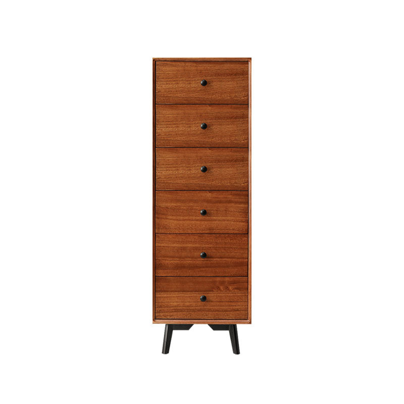 16" W Vertical Wooden Lingerie Chest Modern Storage Chest Dresser with Drawers 16"L x 16"W x 44.5"H Nut-Brown Clearhalo 'Bedroom Furniture' 'Dressers & Chests' 'dressers_chests' 'furn' 'furn_dressers_chests' 'Furniture' 5693792