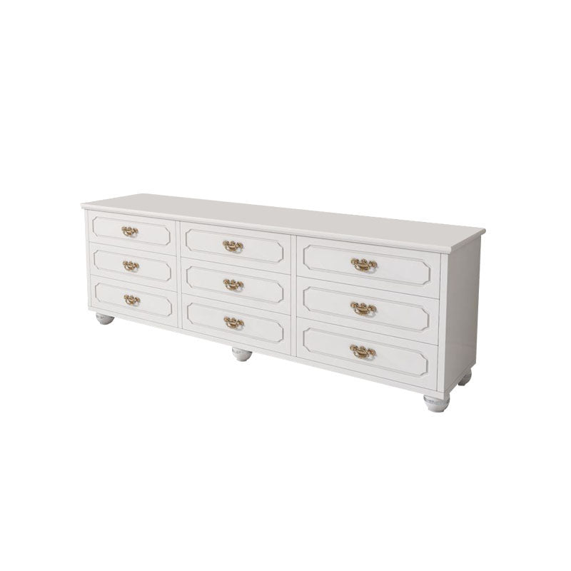 Cómoda cómoda de almacenamiento de madera blanca de 16.0 in de ancho con cajones