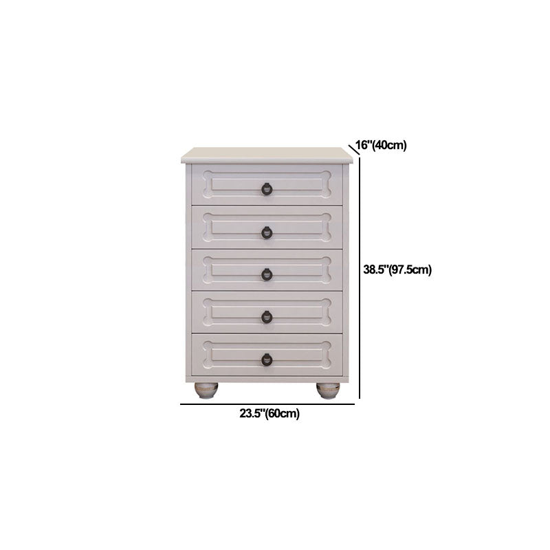 Cómoda cómoda de almacenamiento de madera blanca de 16.0 in de ancho con cajones