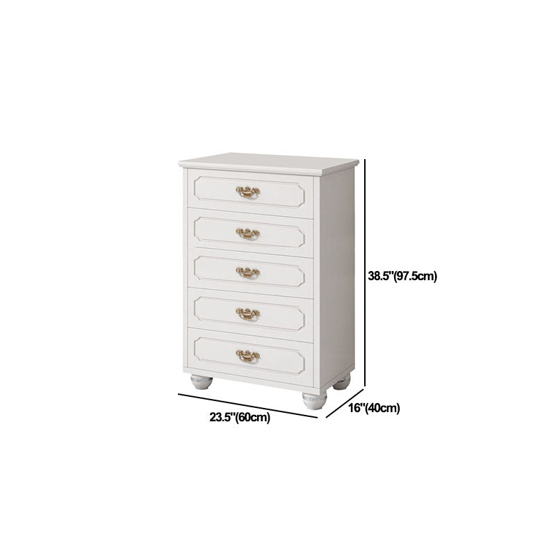 Cómoda cómoda de almacenamiento de madera blanca de 16.0 in de ancho con cajones