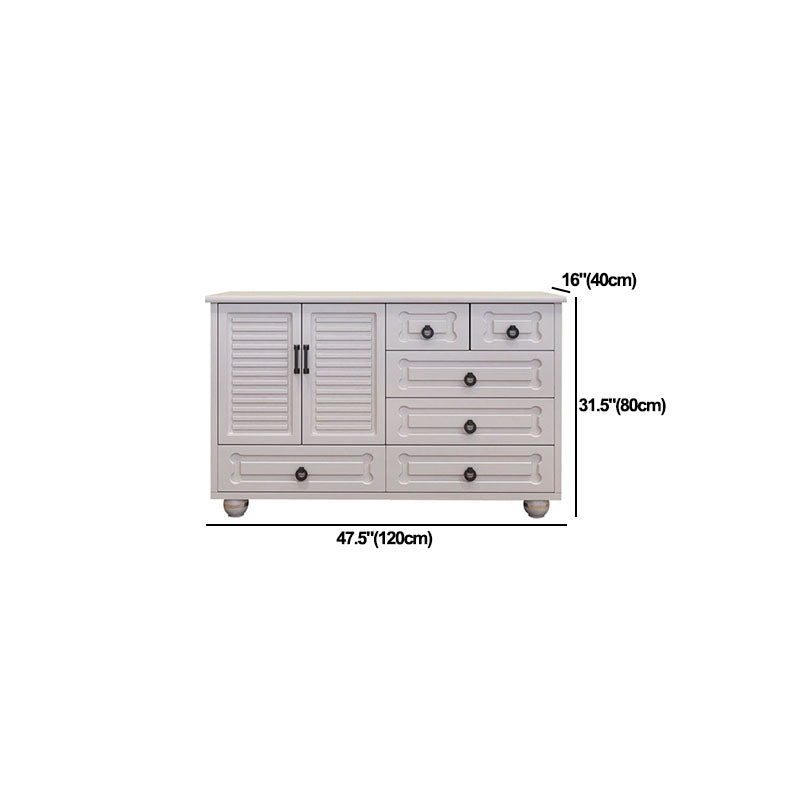 Cómoda cómoda de almacenamiento de madera blanca de 16.0 in de ancho con cajones
