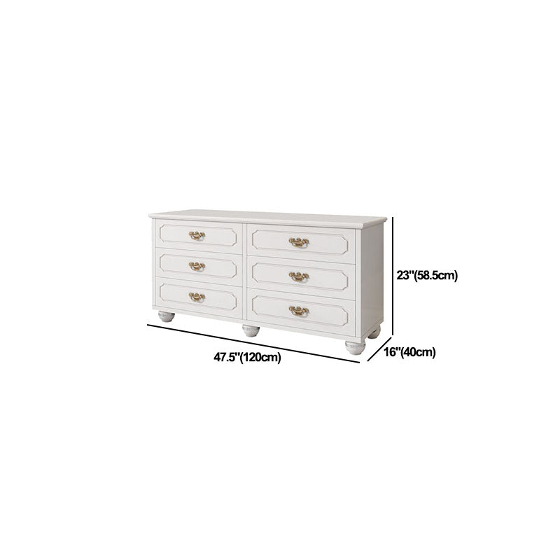 Cómoda cómoda de almacenamiento de madera blanca de 16.0 in de ancho con cajones