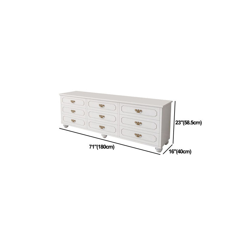 Cómoda cómoda de almacenamiento de madera blanca de 16.0 in de ancho con cajones