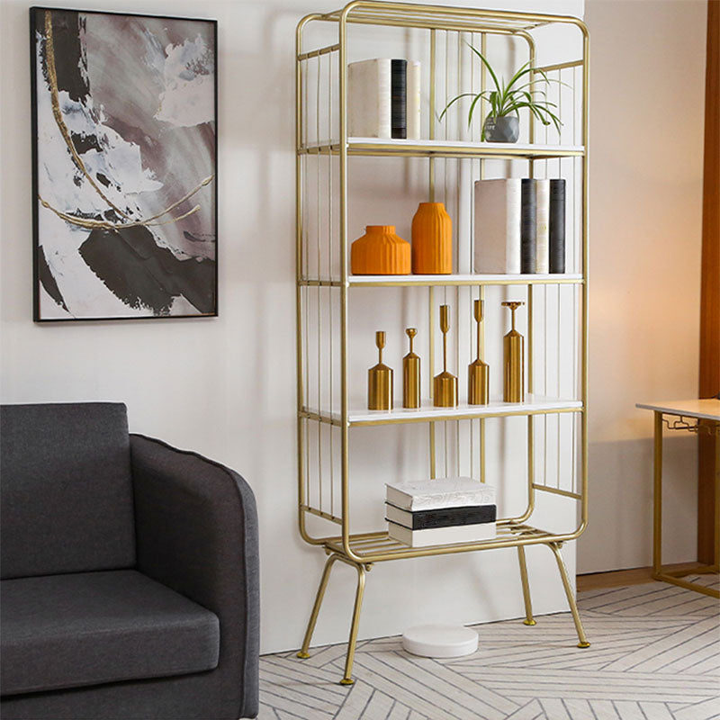 Libreria da 12 "w metal telaio moderna libreria di archiviazione aperta nera / oro