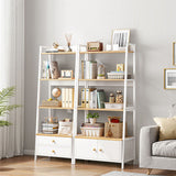 12 "W metalen frame boekenplank moderne open opslagladder boekenkast