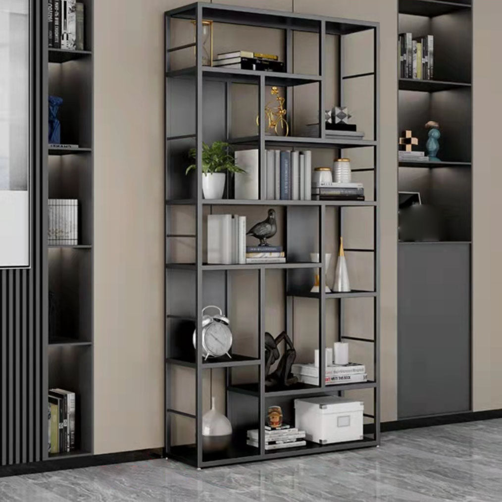 リビングルームのためのモダンメタルブックケースオープンシェルフ本棚79 "H x 12" w