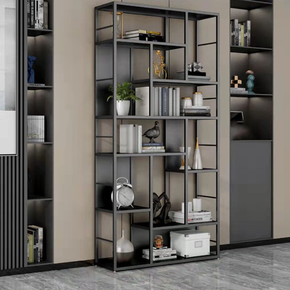 リビングルームのためのモダンメタルブックケースオープンシェルフ本棚79 "H x 12" w