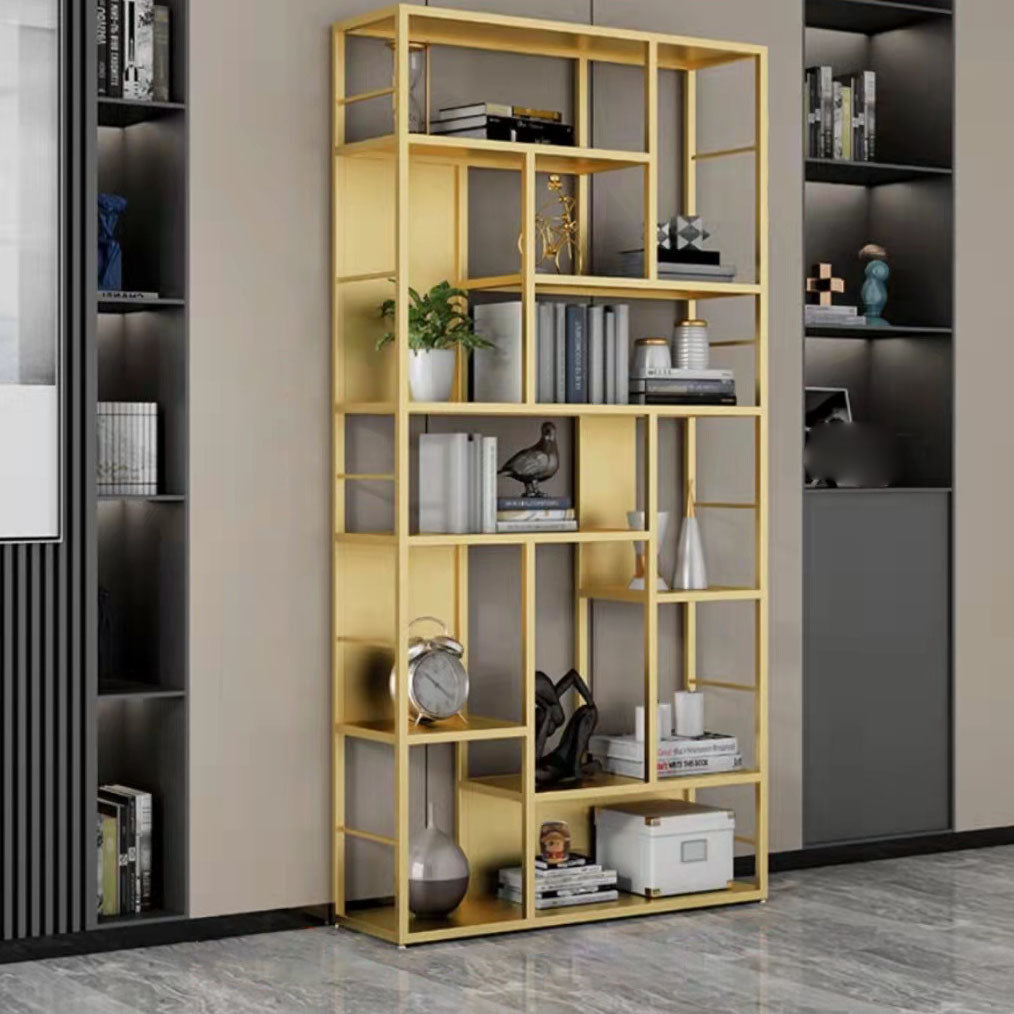 リビングルームのためのモダンメタルブックケースオープンシェルフ本棚79 "H x 12" w