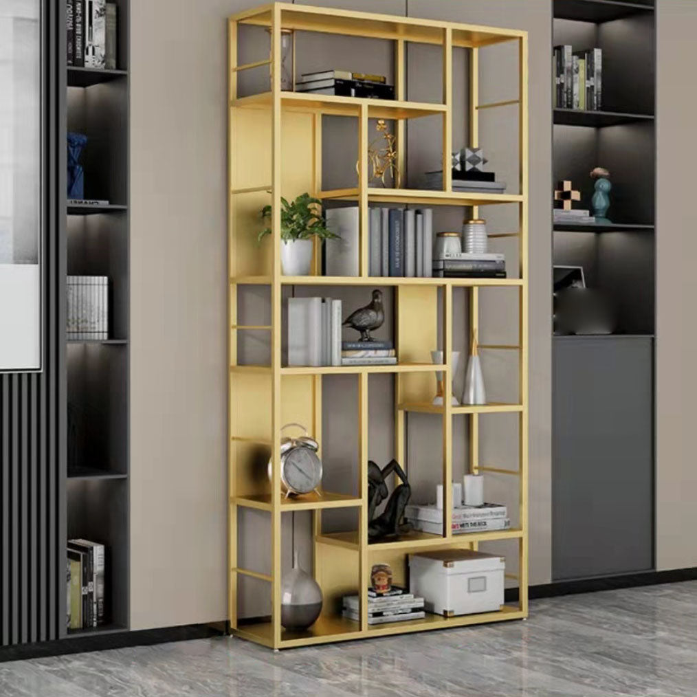 リビングルームのためのモダンメタルブックケースオープンシェルフ本棚79 "H x 12" w