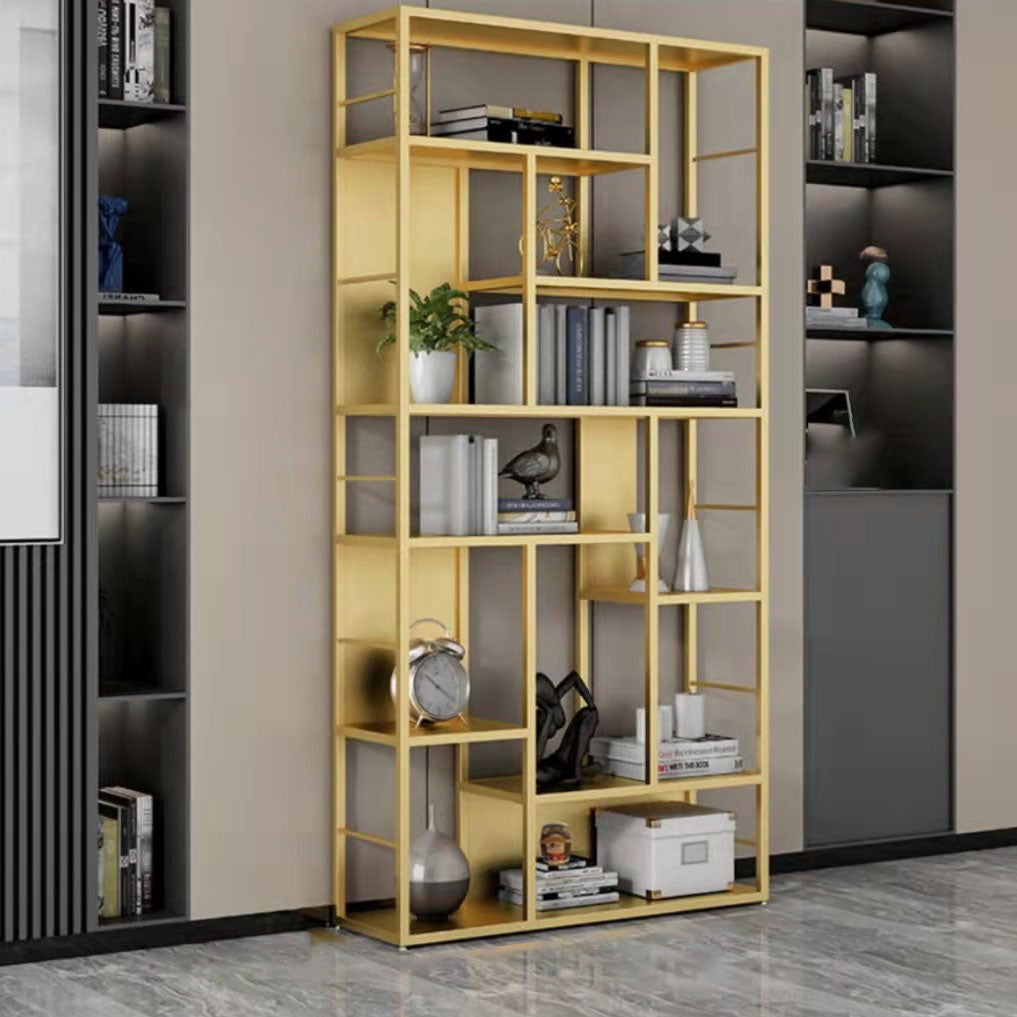 リビングルームのためのモダンメタルブックケースオープンシェルフ本棚79 "H x 12" w