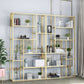 Modern Metal Bookcase with Rectangular Shelves Etagere Bookshelf , 9.8" W X 78.7" H