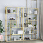 Modern Metal Bookcase with Rectangular Shelves Etagere Bookshelf , 9.8" W X 78.7" H