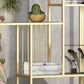 Modern Metal Bookcase with Rectangular Shelves Etagere Bookshelf , 9.8" W X 78.7" H