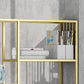 Modern Metal Bookcase with Rectangular Shelves Etagere Bookshelf , 9.8" W X 78.7" H