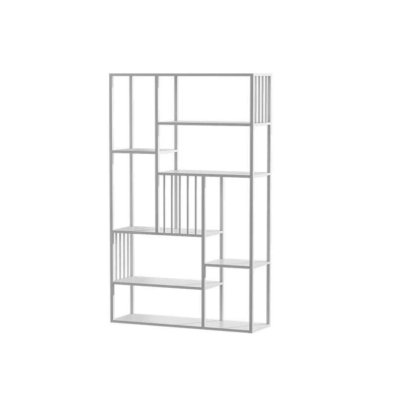 Modern Metal Bookcase with Rectangular Shelves Etagere Bookshelf , 9.8" W X 78.7" H