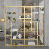Modern Metal Bookcase with Rectangular Shelves Etagere Bookshelf , 9.8" W X 78.7" H
