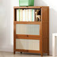 12.5 "W Bamboo boekenplank Moderne gesloten opslag boekenkast voor thuiskantoor