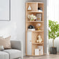Contemporary Vertical Book Shelf Engineered Wood Closed Back Bookcase 11.8"L x 11.8"W x 55.1"H Natural Wood Almond Clearhalo 'Bookcases' 'furn' 'furn_bookcases' 'Furniture' 'Office Furniture' 5694221