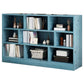 39.4" H X 9.1"W Engineered Wood Bookcase Modern Closed Back Standard Book Shelf 55.1"L x 9.1"W x 39.4"H Blue Clearhalo 'Bookcases' 'furn' 'furn_bookcases' 'Furniture' 'Office Furniture' 5694287