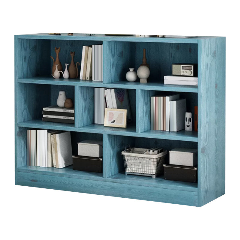 39.4" H X 9.1"W Engineered Wood Bookcase Modern Closed Back Standard Book Shelf 39.4"L x 9.1"W x 39.4"H Blue Clearhalo 'Bookcases' 'furn' 'furn_bookcases' 'Furniture' 'Office Furniture' 5694292