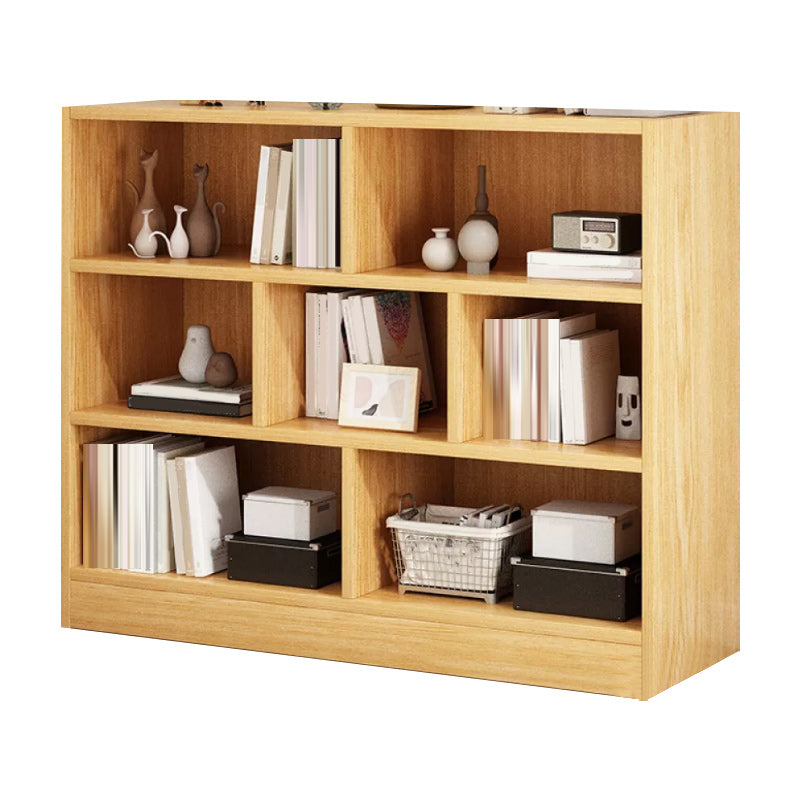 39.4" H X 9.1"W Engineered Wood Bookcase Modern Closed Back Standard Book Shelf 31.5"L x 9.1"W x 39.4"H Light Wood Clearhalo 'Bookcases' 'furn' 'furn_bookcases' 'Furniture' 'Office Furniture' 5694293