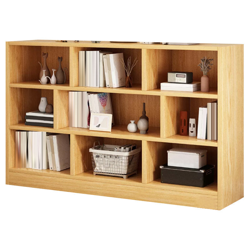 39.4" H X 9.1"W Engineered Wood Bookcase Modern Closed Back Standard Book Shelf 55.1"L x 9.1"W x 39.4"H Light Wood Clearhalo 'Bookcases' 'furn' 'furn_bookcases' 'Furniture' 'Office Furniture' 5694294