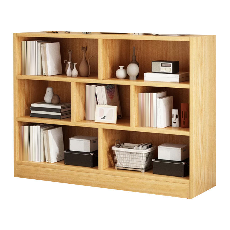 39.4" H X 9.1"W Engineered Wood Bookcase Modern Closed Back Standard Book Shelf 39.4"L x 9.1"W x 39.4"H Light Wood Clearhalo 'Bookcases' 'furn' 'furn_bookcases' 'Furniture' 'Office Furniture' 5694296