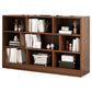 39.4" H X 9.1"W Engineered Wood Bookcase Modern Closed Back Standard Book Shelf 55.1"L x 9.1"W x 39.4"H Dark Wood Clearhalo 'Bookcases' 'furn' 'furn_bookcases' 'Furniture' 'Office Furniture' 5694298