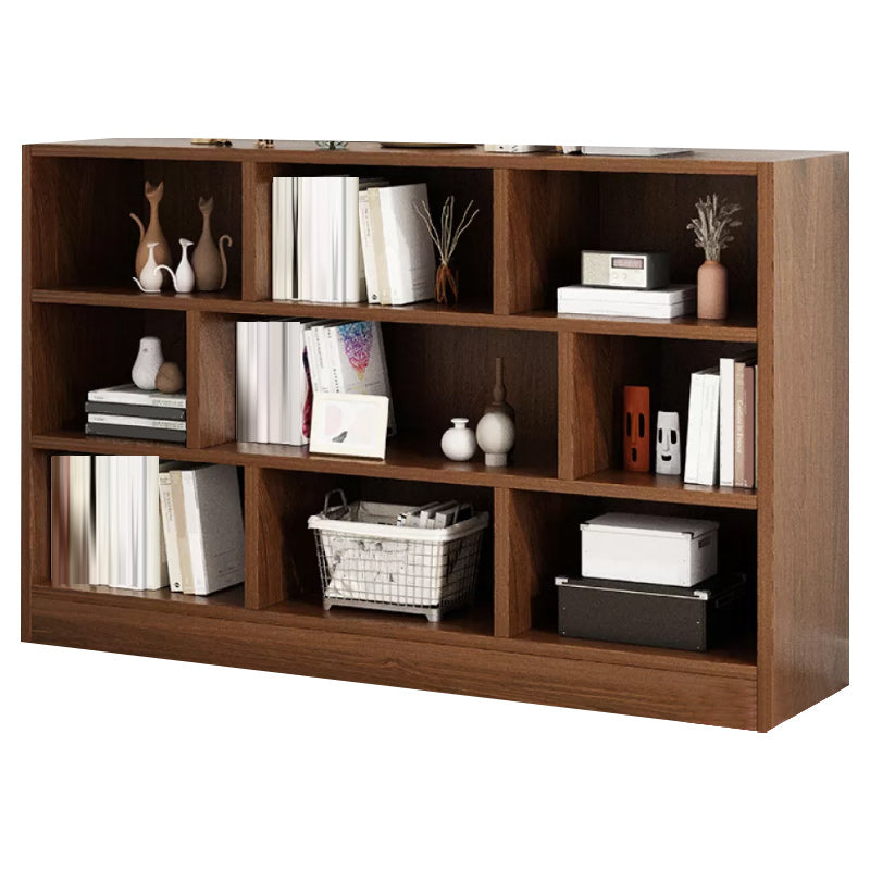 39.4" H X 9.1"W Engineered Wood Bookcase Modern Closed Back Standard Book Shelf 55.1"L x 9.1"W x 39.4"H Dark Wood Clearhalo 'Bookcases' 'furn' 'furn_bookcases' 'Furniture' 'Office Furniture' 5694298
