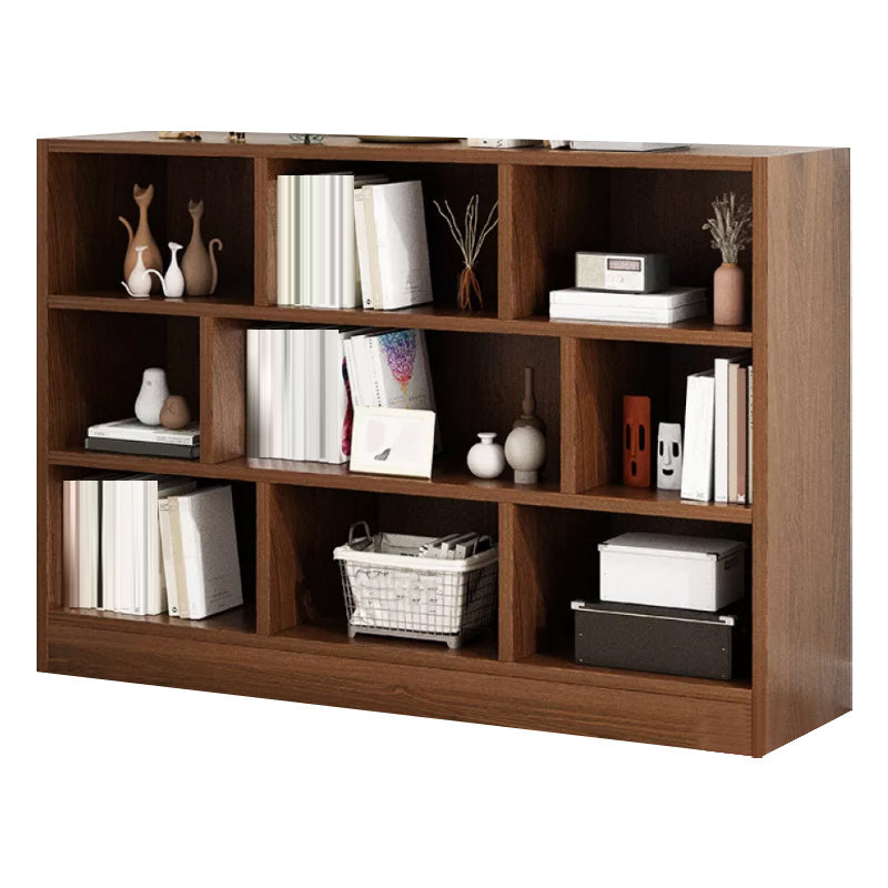 39.4" H X 9.1"W Engineered Wood Bookcase Modern Closed Back Standard Book Shelf 47.2"L x 9.1"W x 39.4"H Dark Wood Clearhalo 'Bookcases' 'furn' 'furn_bookcases' 'Furniture' 'Office Furniture' 5694299