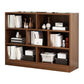 39.4" H X 9.1"W Engineered Wood Bookcase Modern Closed Back Standard Book Shelf 39.4"L x 9.1"W x 39.4"H Dark Wood Clearhalo 'Bookcases' 'furn' 'furn_bookcases' 'Furniture' 'Office Furniture' 5694300