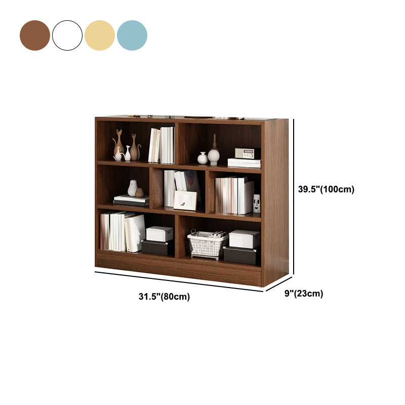 39.4" H X 9.1"W Engineered Wood Bookcase Modern Closed Back Standard Book Shelf Clearhalo 'Bookcases' 'furn' 'furn_bookcases' 'Furniture' 'Office Furniture' 5694301
