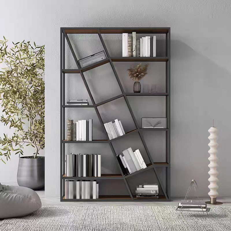 Modern Metal Bookcase Open Shelf Bookshelf for Living Room 70.9" H X 11.8" W Clearhalo 'Bookcases' 'furn' 'furn_bookcases' 'Furniture' 'Office Furniture' 5694305