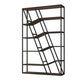 Modern Metal Bookcase Open Shelf Bookshelf for Living Room 70.9" H X 11.8" W Dark Walnut Clearhalo 'Bookcases' 'furn' 'furn_bookcases' 'Furniture' 'Office Furniture' 5694307