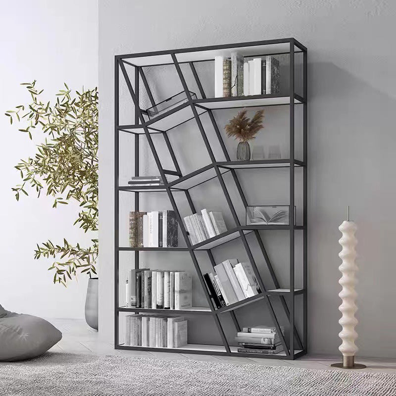Modern Metal Bookcase Open Shelf Bookshelf for Living Room 70.9" H X 11.8" W Clearhalo 'Bookcases' 'furn' 'furn_bookcases' 'Furniture' 'Office Furniture' 5694310