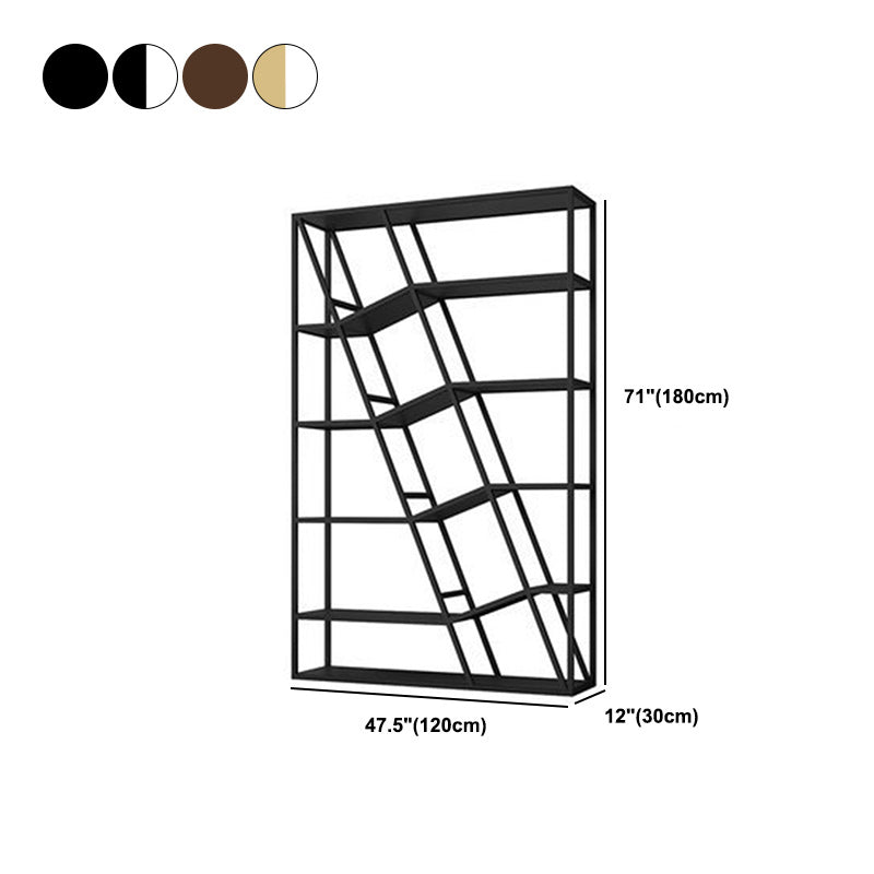 Modern Metal Bookcase Open Shelf Bookshelf for Living Room 70.9" H X 11.8" W Clearhalo 'Bookcases' 'furn' 'furn_bookcases' 'Furniture' 'Office Furniture' 5694320