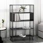 12 "W Black Iron Frame Bookshelf Modern Open Storage Bookcase per Home Office