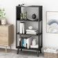 12 "W Black Iron Frame Bookshelf Modern Open Storage Bookcase per Home Office