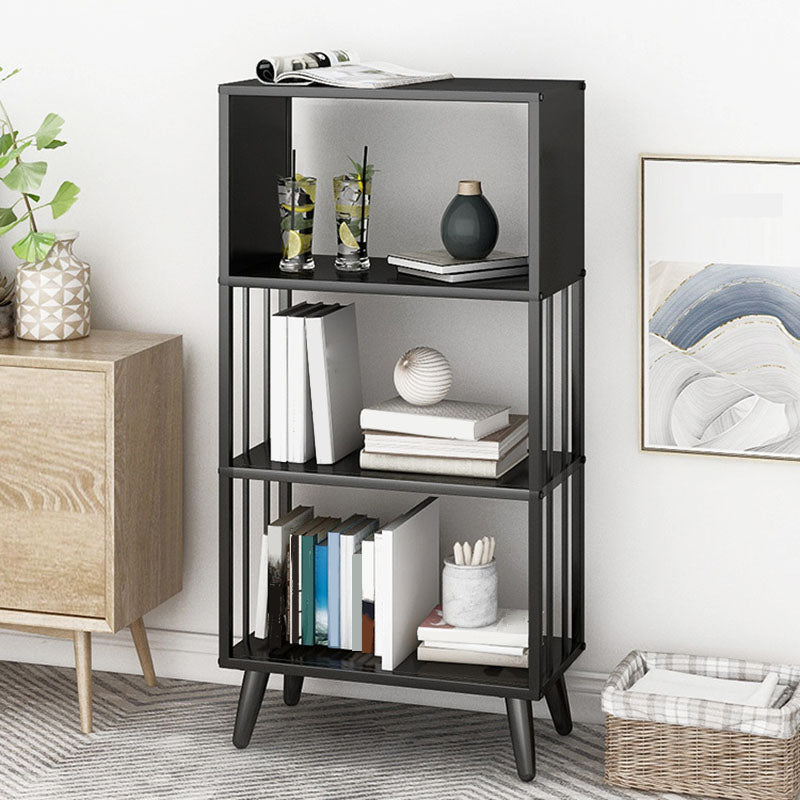 12 "W Black Iron Frame Bookshelf Modern Open Storage Bookcase per Home Office