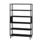 12 "W Black Iron Frame Bookshelf Modern Open Storage Bookcase per Home Office