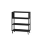 12 "W Black Iron Frame Bookshelf Modern Open Storage Bookcase per Home Office