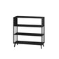 12 "W Black Iron Frame Bookshelf Modern Open Storage Bookcase per Home Office