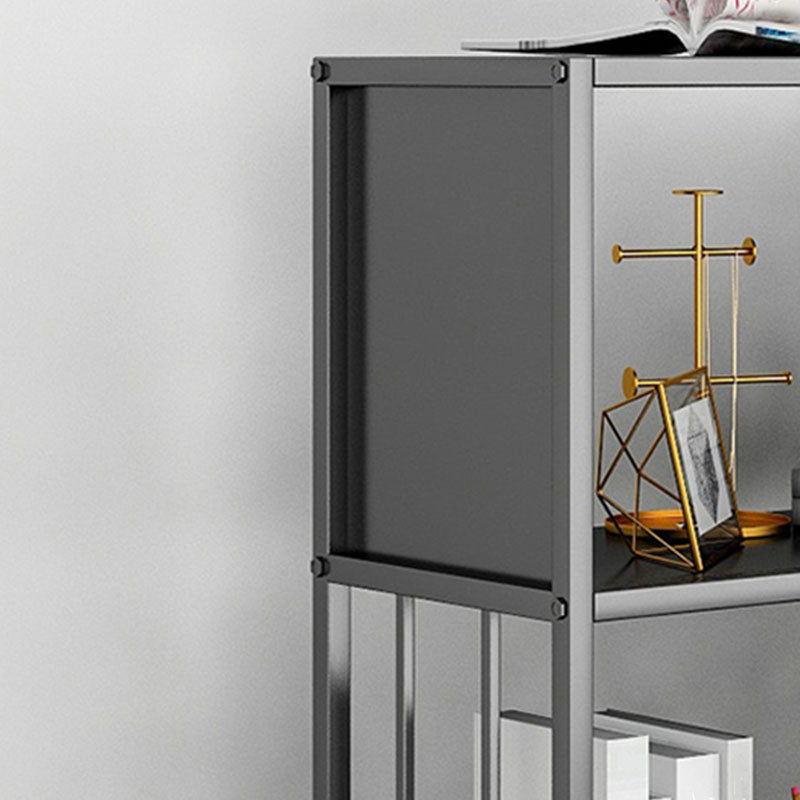 12 "W Black Iron Frame Bookshelf Modern Open Storage Bookcase per Home Office