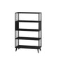 12 "W Black Iron Frame Bookshelf Modern Open Storage Bookcase per Home Office