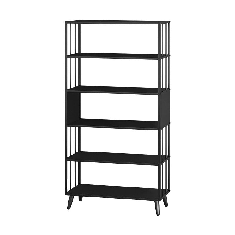 12 "W Black Iron Frame Bookshelf Modern Open Storage Bookcase per Home Office