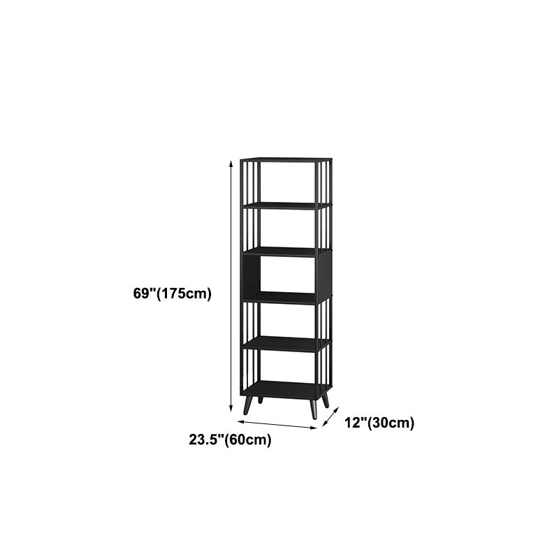 12 "W Black Iron Frame Bookshelf Modern Open Storage Bookcase per Home Office
