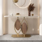 Glam Golden Base Console Tafel met halve maan Wtone top voor hal